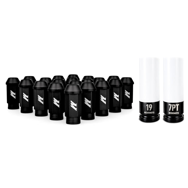 Mishimoto Aluminum Locking Lug Nuts M12x1.5 20pc Set Black Mishimoto