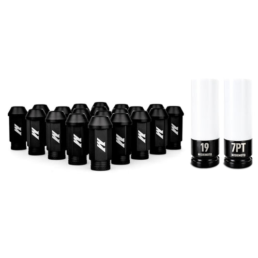 Mishimoto Aluminum Locking Lug Nuts M12x1.5 20pc Set Black Mishimoto