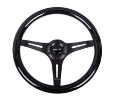 Load image into Gallery viewer, NRG Classic Wood Grain Steering Wheel 350mm black 3-Spokes Black Sparkled Color Grip - eliteracefab.com