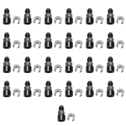 Russell Performance Adapter -6 AN Male to 5/16in Quick Disconnect Female Screw - Black (Bulk Pkg 25) Russell