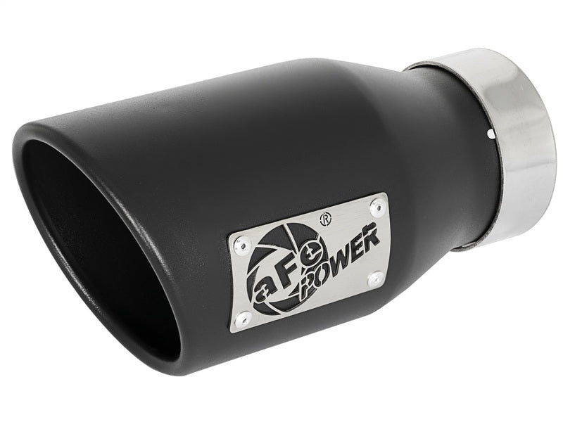 aFe MACH Force-Xp 409 SS Exhaust Tip Black (Left Side) 3in In x 4-1/2in Out x 9in L Clamp-On aFe