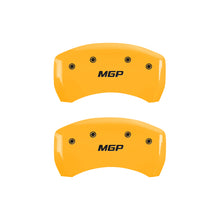 Load image into Gallery viewer, MGP 4 Caliper Covers Engraved Front &amp; Rear MGP Yellow Finish Black Char 2000 Chevrolet Camaro MGP