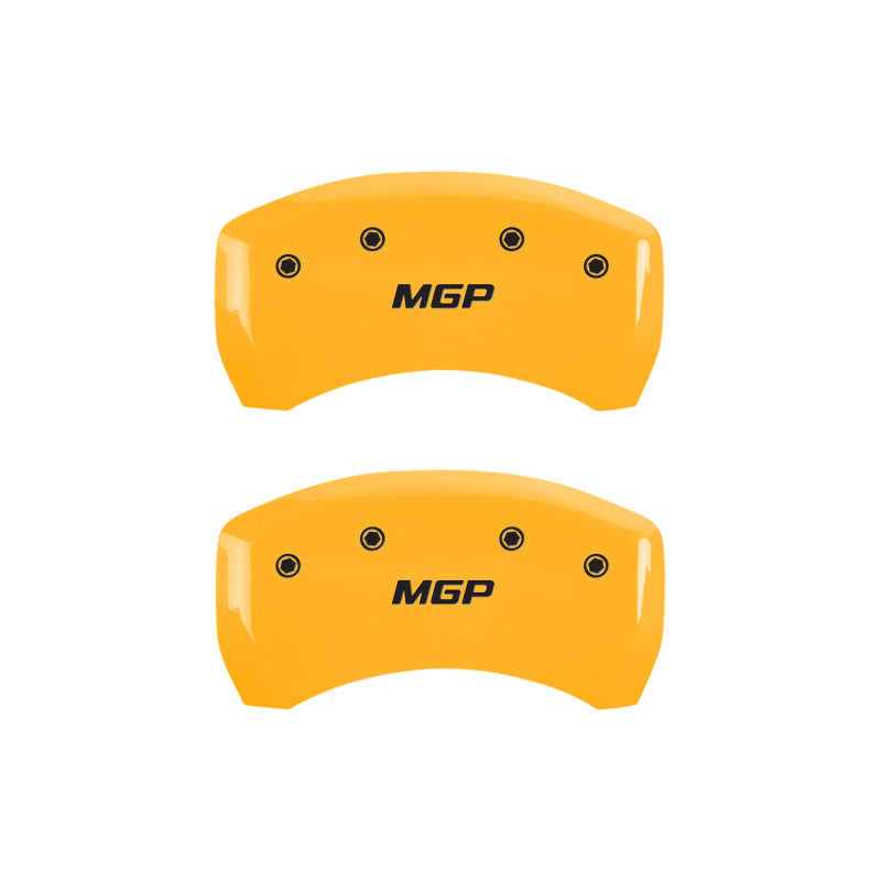 MGP 4 Caliper Covers Engraved Front & Rear MGP Yellow Finish Black Char 2009 Mercedes-Benz E550 MGP