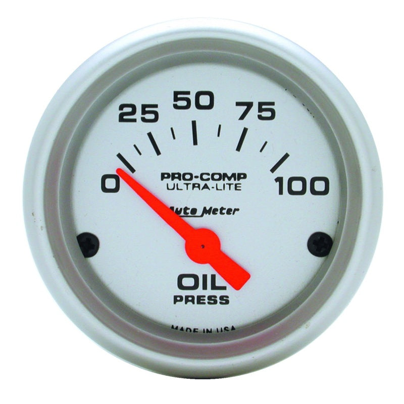 Autometer Ultra-Lite 52mm 0-100 PSI Electronic Oil Pressure Gauge.
