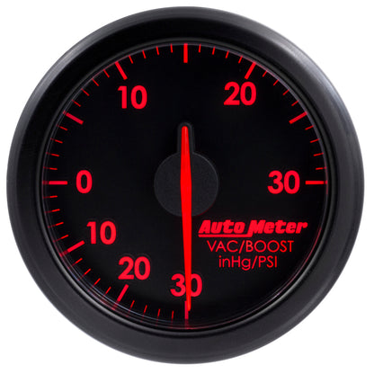 Autometer Airdrive 2-1/6in Boost/Vac Gauge 30in HG/30 PSI - Black 9159-T