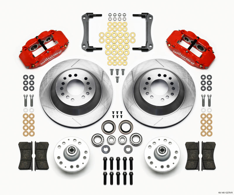 Wilwood Narrow Superlite 6R Front Hub & 1PC Rtr Kit 12.88in-Red 70-78 Camaro Wilwood