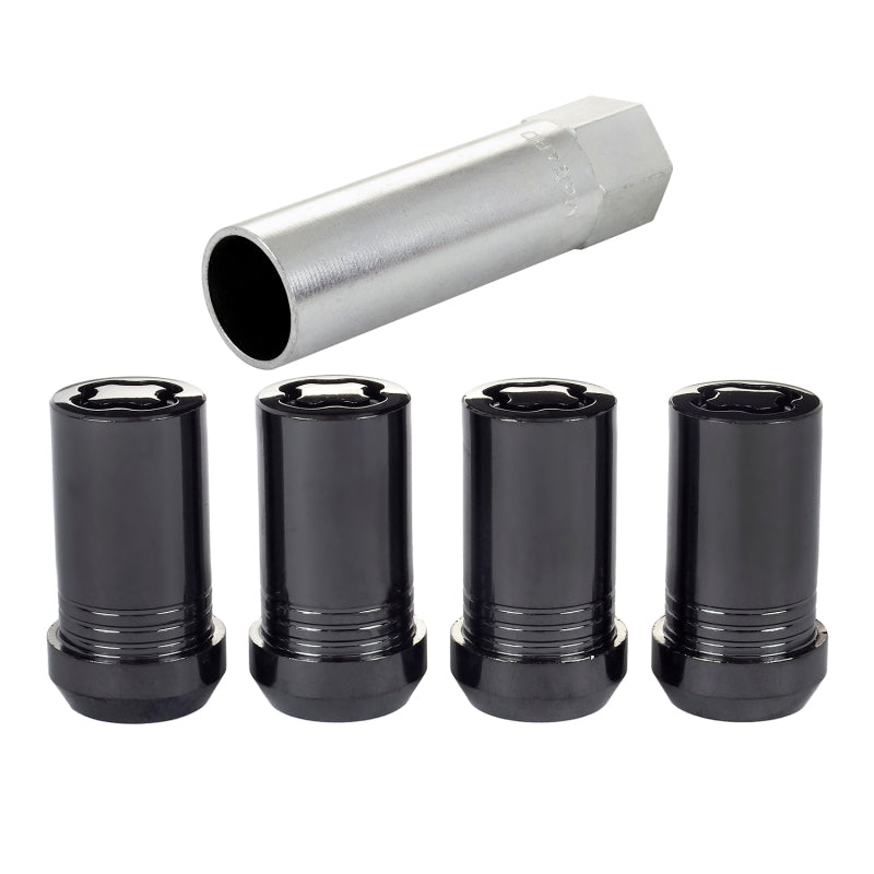 McGard Wheel Lock Nut Set - 4pk. (Tuner / Cone Seat) M14X1.5 / 22mm Hex / 1.648in. Length - Black - eliteracefab.com