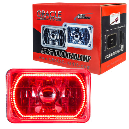 Oracle Pre-Installed Lights 4x6 IN. Sealed Beam - Red Halo - eliteracefab.com