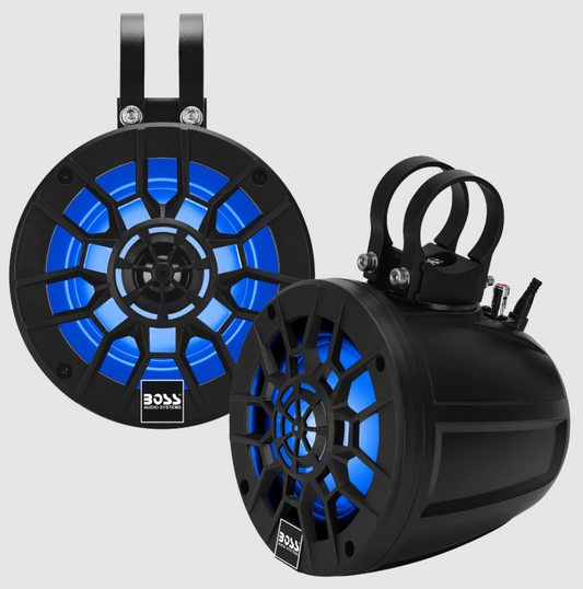 BOSS Audio Systems ATV/UTV Marine Waketower Speakers RGB - MPWT50RGB