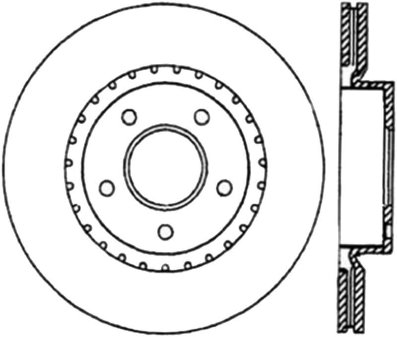 StopTech Power Slot 03-05 350Z / 03-04 G35 / 03-05 G35X CRYO Slotted Front Right Rotor Stoptech