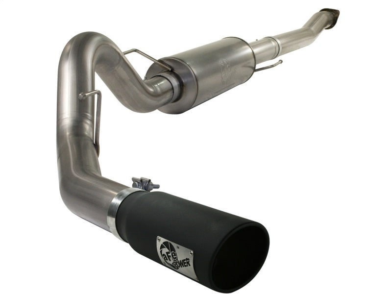 aFe MACHForce XP Exhaust Cat-Back SS-409 4in Black Tip 11-12 Ford F-150 EcoBoost V6-3.5L (tt) - eliteracefab.com