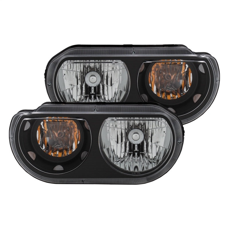 ANZO 2008-2014 Dodge Challenger Crystal Headlights Black - eliteracefab.com