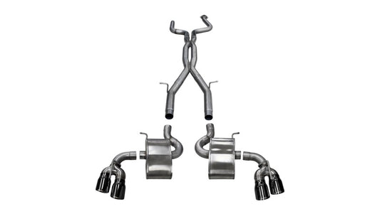 Corsa 16-18 Chevy Camaro SS Xtreme+ 2.75in Cat-Back Dual Rear Exit w/ Single 4.5in Black PVD Tip CORSA Performance