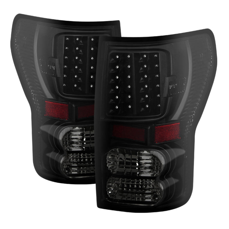 Xtune Toyota Tundra 07-13 LED Tail Lights Black Smoke ALT-JH-TTU07-LED-BKSM - eliteracefab.com