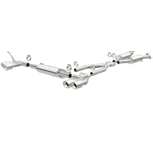 MagnaFlow Cat Back, SS, 2.5in, Quad Split Polish 4in tip 14-15 Jeep Grand Cherokee 3.6L/5.7L V6/V8 Magnaflow