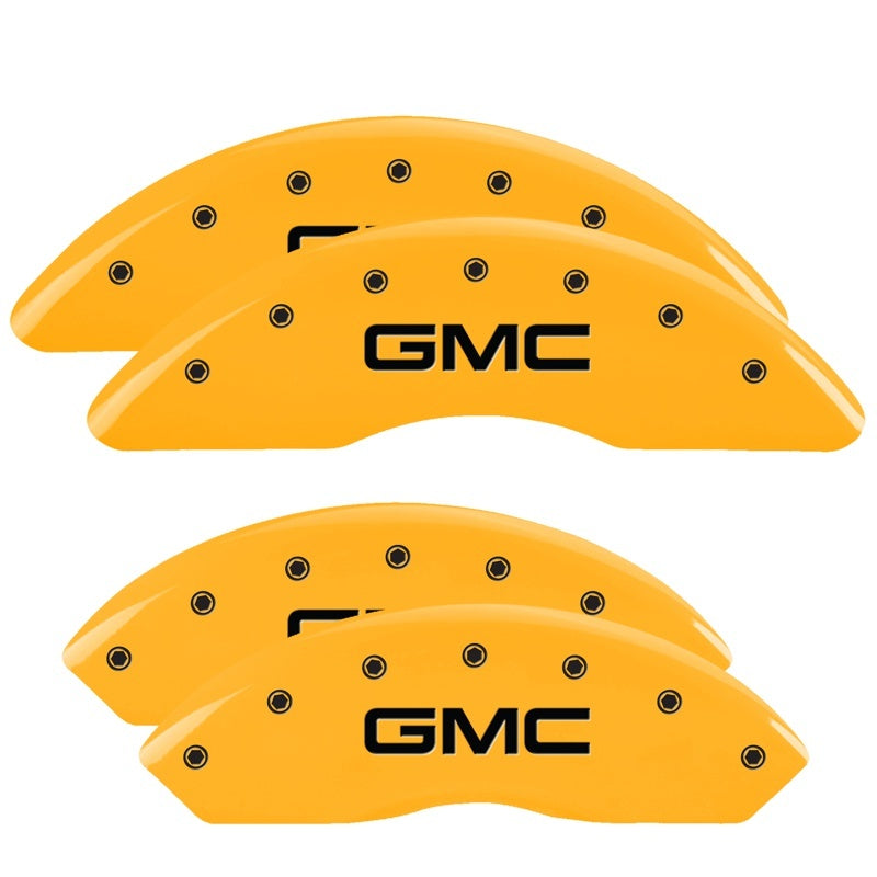 MGP 4 Caliper Covers Engraved Front & Rear Denali Yellow Finish Black Char 2003 GMC Safari MGP