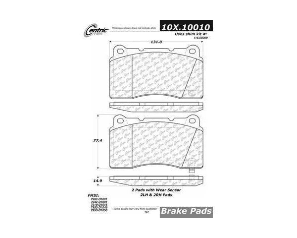 POSIQUIET 05-06 MUSTANG GT (FR AND REAR) / 04-09 STI/03-06 EVO DELUXE PLUS FRONT BRAKE PADS, 104.10010 - eliteracefab.com