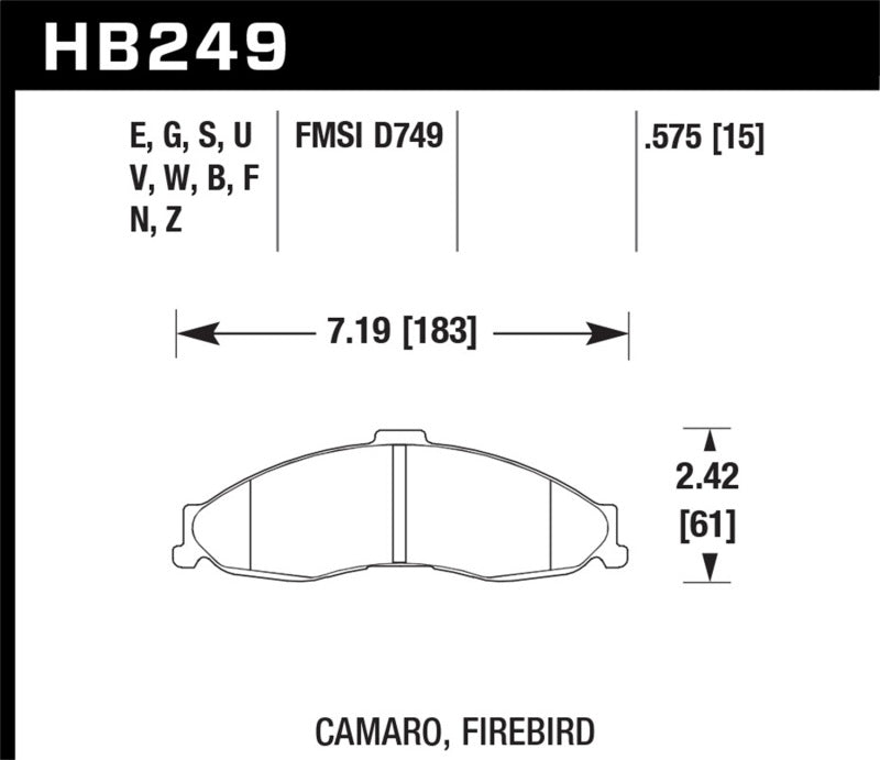 Hawk Performance DTC-30 Front Brake Pads - HB249W.575