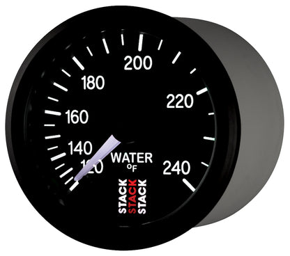 Autometer Stack 52mm 120-240 Deg F 1/2in Npt (M) Mechanical Water Temp Gauge - Black ST3108