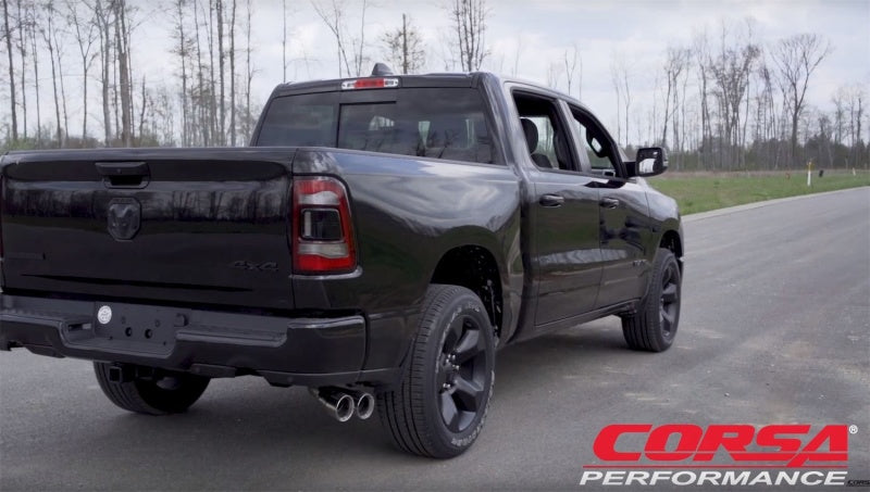 Corsa 2019 Ram 1500 5.7L Crew Cab w/57in or 76in Bed Cat-Back Single Side Exit 4in Polished Dual Tip CORSA Performance