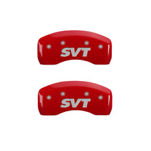 Load image into Gallery viewer, MGP 4 Caliper Covers Engraved Front &amp; Rear SVT Red finish silver ch MGP