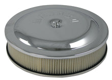 Load image into Gallery viewer, Moroso Racing Air Cleaner - 14in x 3in Filter - Raised Bottom - Aluminum - Chrome Plated