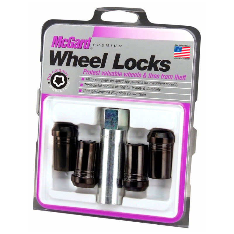 McGard Wheel Lock Nut Set - 4pk. (Tuner / Cone Seat) M14X1.5 / 1in. Hex / 1.935in. Length - Black - eliteracefab.com