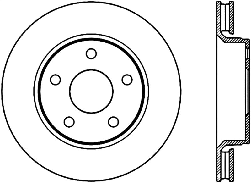 StopTech Sport Slot 07-17 Jeep Wrangler Slotted Left Front CRYO Rotor Stoptech