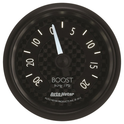 Autometer GT Series 52mm Mechanicl 30 In Hg/20 psi Vacuum/Boost Gauge 8001