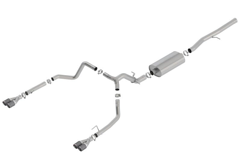 Borla 19 Chevrolet Silverado/GMC Sierra 1500 6.2L SS Touring Catback Exhaust - Carbon Fiber Tips - eliteracefab.com