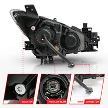 Load image into Gallery viewer, ANZO USA Mazda 3 Projector Headlights W/ Halo Black W/ Amber; 2014-2016 - eliteracefab.com