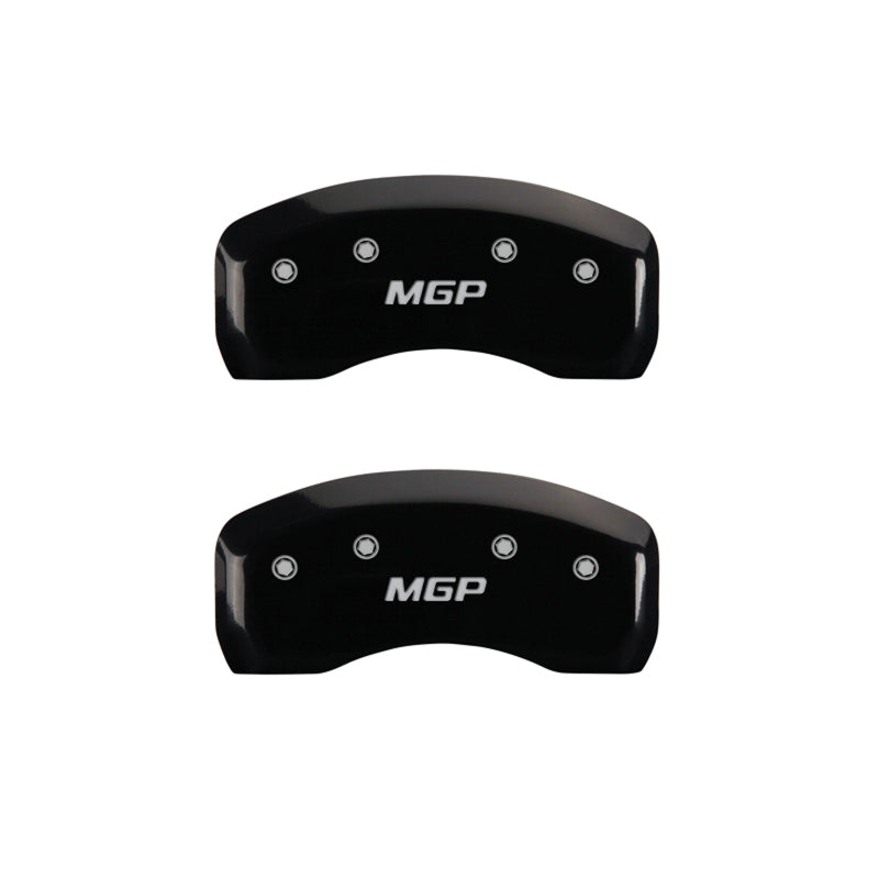 MGP 4 Caliper Covers Engraved Front & Rear MGP Black finish silver ch - eliteracefab.com