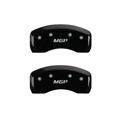 MGP 4 Caliper Covers Engraved Front & Rear MGP Black finish silver ch MGP