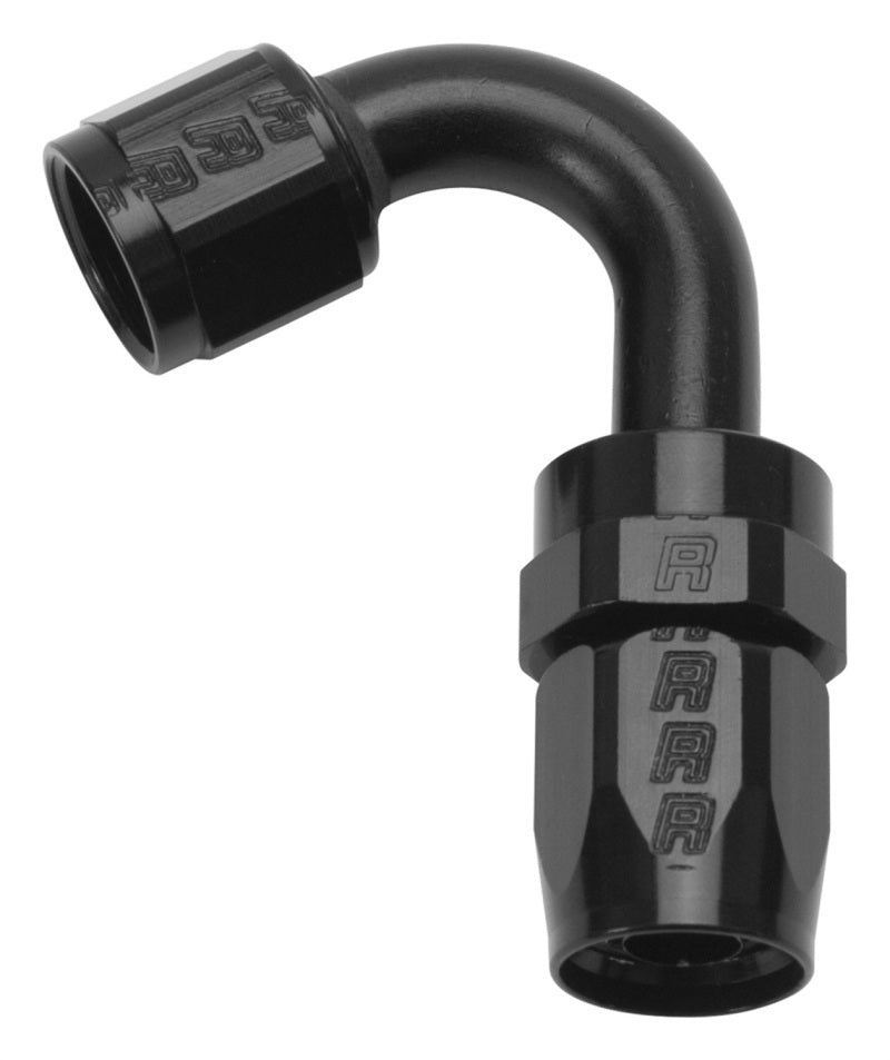 Russell Performance -6 AN Black 120 Degree Full Flow Swivel Hose End - eliteracefab.com