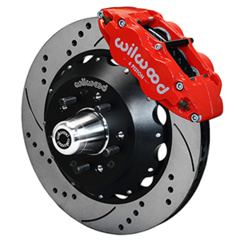 Wilwood 55-57 Chevy Bel Air Superlite 6R Kit, 5 x 4.50in/4.75in Hub - 14.00in D&S Rotor - Red Wilwood