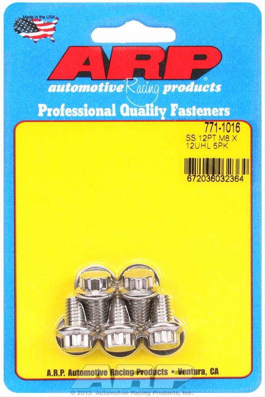 ARP M8 x 1.25 x 12 12pt Stainless Steel Bolts (Set of 5) ARP