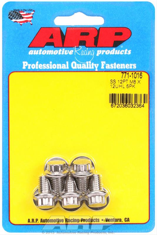 ARP M8 x 1.25 x 12 12pt Stainless Steel Bolts (Set of 5) ARP