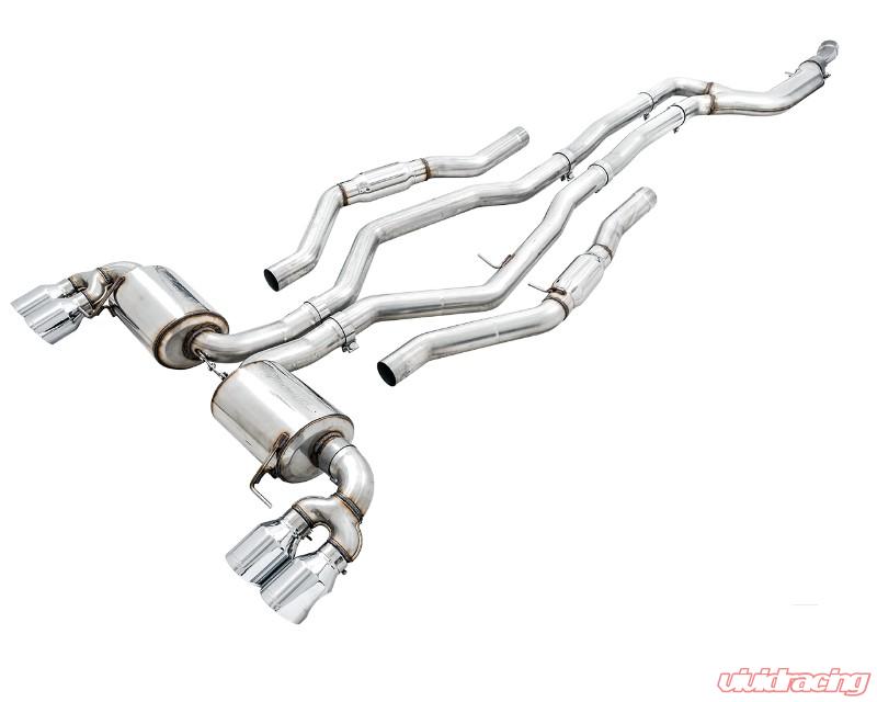 AWE Tuning 2019+ BMW M340i (G20) Non-Resonated Touring Edition Exhaust - Quad Chrome Silver Tips - eliteracefab.com