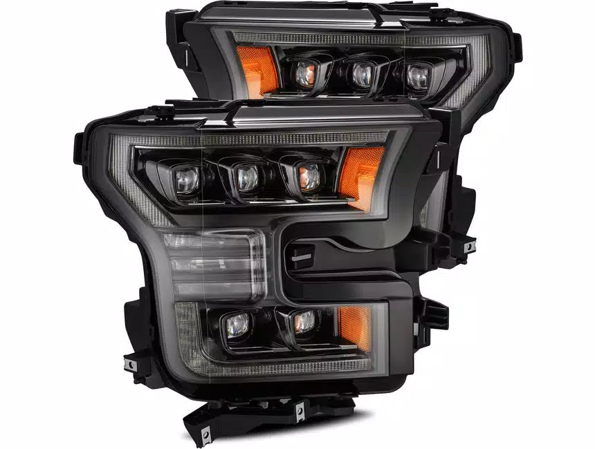 AlphaRex 18-20 Ford F-150 (Req. Conv F150 w/Stock LED) LUXX LED Proj HL Blk Actv Lgt Seq Sig SB DRL - eliteracefab.com