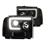 Spyder 05-07 Ford F250/350/450 Super Duty Projector LED Black PRO-YD-FS05V2PL-BK