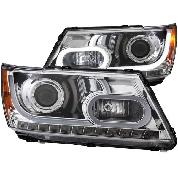 ANZO 2014-2021 Toyota Tundra LED Crystal Headlights w/ Switchback Black Housing w/ DRL - eliteracefab.com