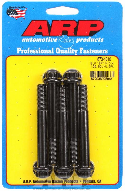 ARP M10 x 1.25 x 80 12pt Black Oxide Bolts (5/pkg) ARP