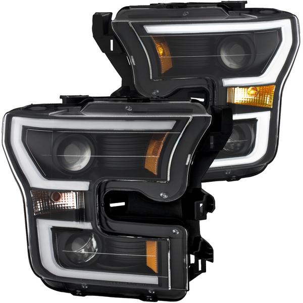 Anzo 15-17 GMC Yukon/Yukon XL Projector Headlights Black Housing/Clear Lens (w/ Light Bars) - eliteracefab.com