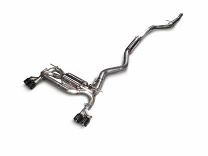 AWE Tuning BMW F3X N20/N26 328i/428i Touring Edition Exhaust Quad Outlet - 80mm Diamond Black Tips - eliteracefab.com