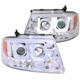 ANZO 88-98 Chevrolet C1500 Crystal Headlights w/ Light Bar Black Housing w/ Signal Side Markers 8Pcs