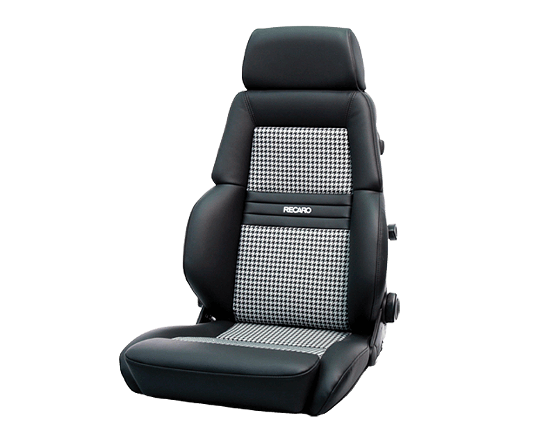 Recaro Expert M Seat - Black Leather/Houndstooth - eliteracefab.com