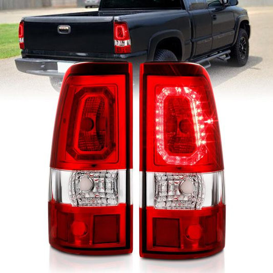 ANZO 2001-2011 Ford Ranger LED Tail Lights w/ Light Bar Chrome Housing Clear Lens - eliteracefab.com