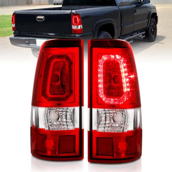 ANZO 2001-2011 Ford Ranger LED Tail Lights w/ Light Bar Chrome Housing Clear Lens - eliteracefab.com