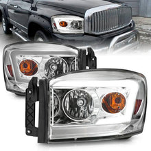 Load image into Gallery viewer, Anzo 06-09 Dodge RAM 1500/2500/3500 Headlights Chrome Housing/Clear Lens (w/ Light Bars) - eliteracefab.com