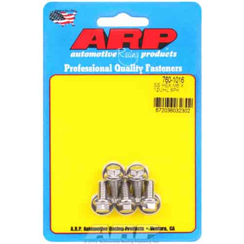 ARP M6 x 1.00 x 12 Hex Stainless Steel Bolts (Set of 5) ARP